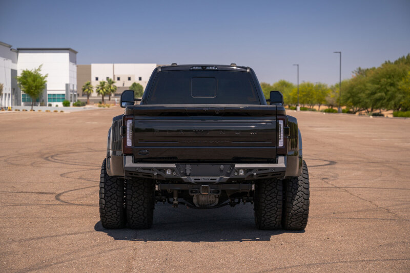 Ford Super Duty F-350 Bumper - Rear - Addictive Desert Designs - Stealth Fighter - Hammer Black with Satin Black Panels - `23-`26